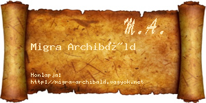 Migra Archibáld névjegykártya